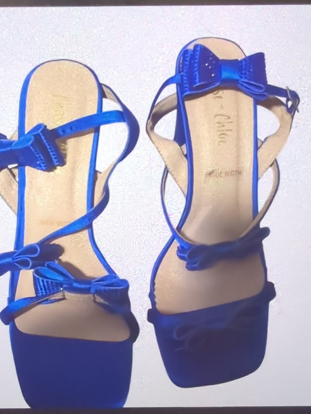 Chase + Chloe Royal Blue Bow Strappy Heels